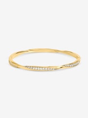 Jon Richard Gold Tone Pave Twist Bangle - Image 1 of 1