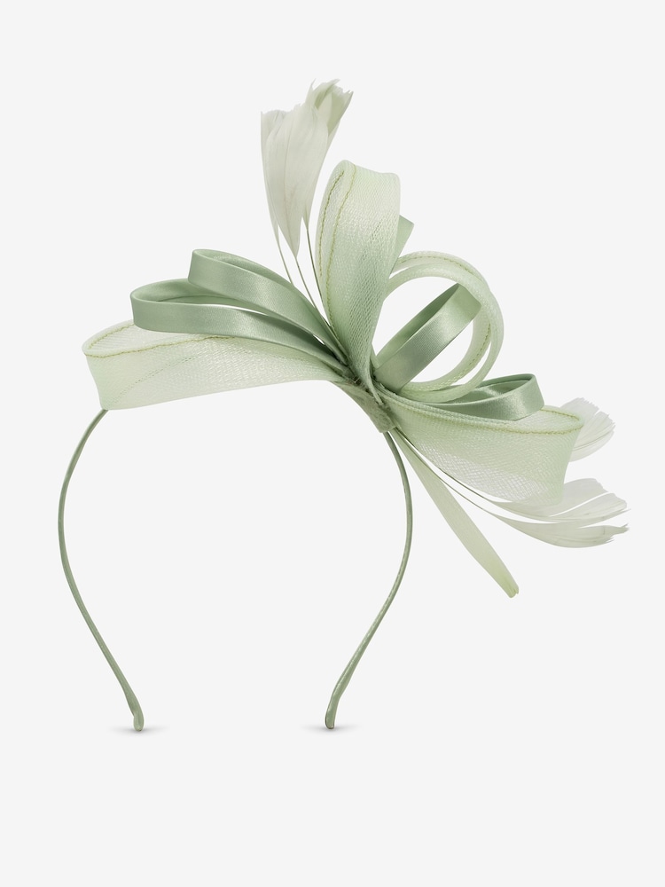Jon Richard Green Meduim Sage Green Fascinator Headband - Image 1 of 1