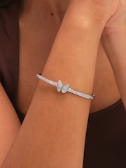 Jon Richard Silver Tone Pave and Mother of Pearl Butterfly Bangle - Image 3 of 3