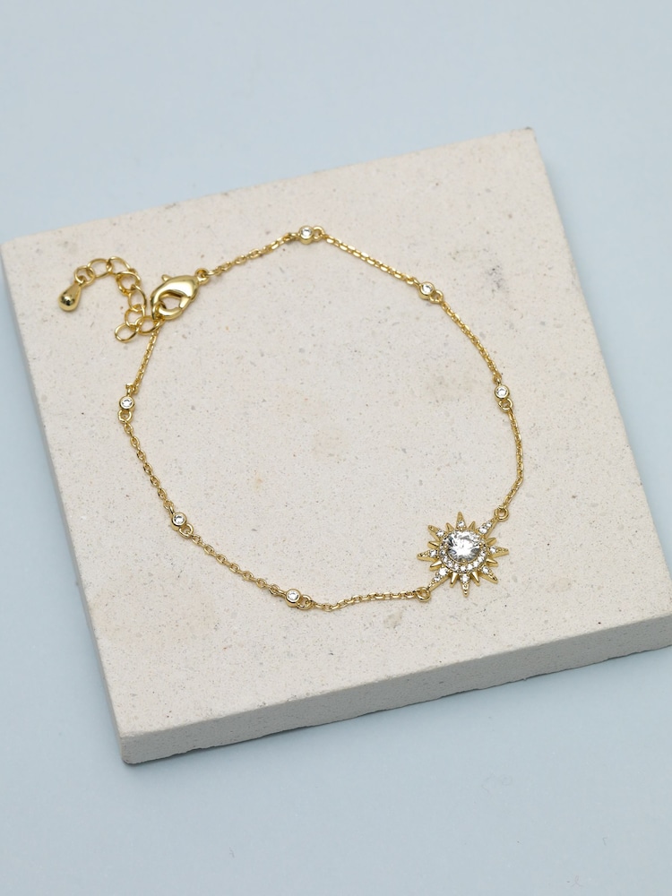 Jon Richard Gold Tone Pave Starburst Bracelet - Image 1 of 2
