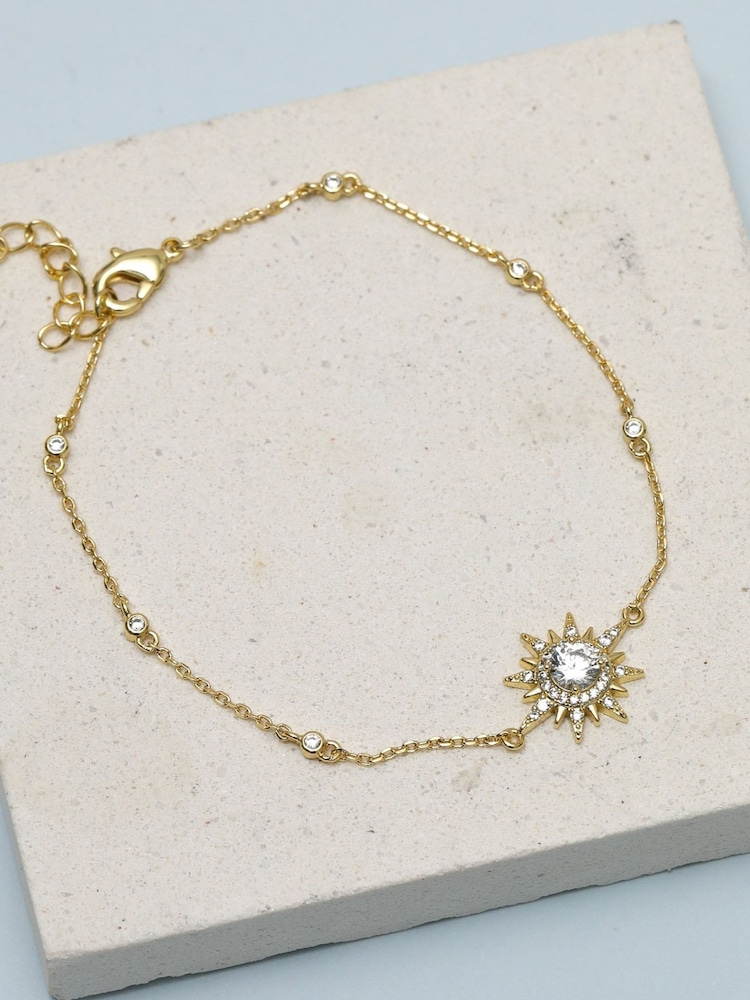 Jon Richard Gold Tone Pave Starburst Bracelet - Image 2 of 2