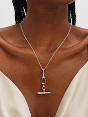 Jon Richard Silver Tone Pave T Bar Necklace - Image 2 of 2