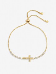Jon Richard Gold Tone Crystal Cross Toggle Bracelet - Image 3 of 3