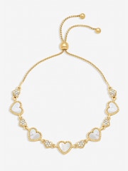 Jon Richard 鑲嵌珍珠母貝心形索扣手鏈 - 圖片 1/3