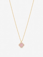 Jon Richard Pink Gold Tone Clover Pendant Necklace - Image 3 of 3