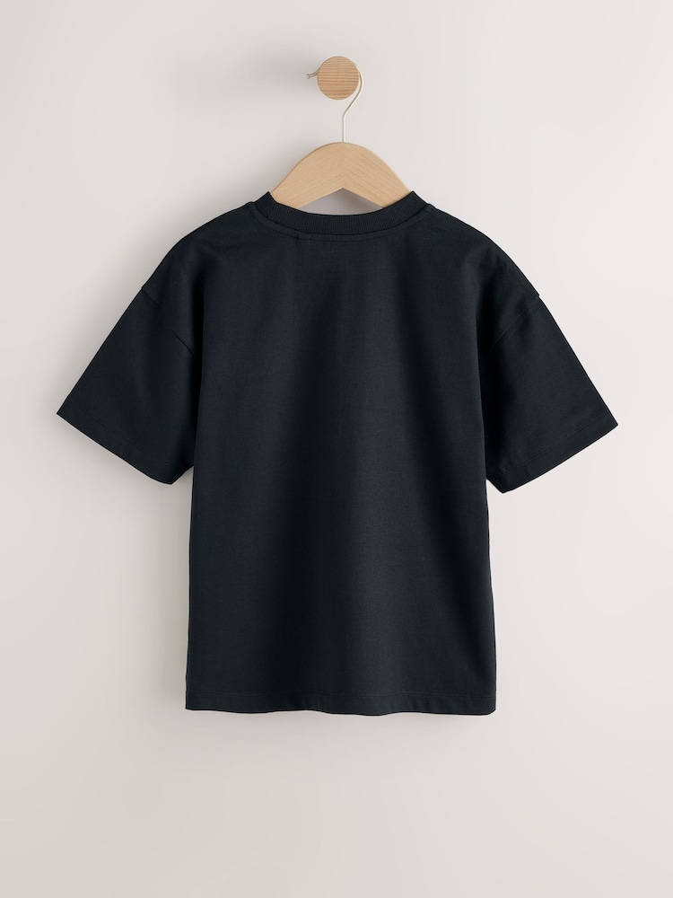 Black/Red Short Sleeve Christmas T-Shirt (3-16yrs) - Image 2 of 4 Black/Red Short Sleeve Christmas T-Shirt (3-16yrs) - Image 2 of 4