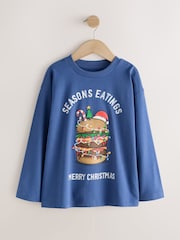 Hamburguesa azul - Camiseta navideña de manga larga (3 - 16 años) - Imagen 3 de 7