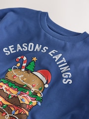 Hamburguesa azul - Camiseta navideña de manga larga (3 - 16 años) - Imagen 6 de 7