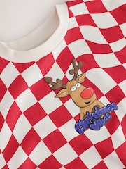 Rodolfo rojo/crudo - Camiseta navideña de manga corta (3-16años) - Imagen 7 de 8