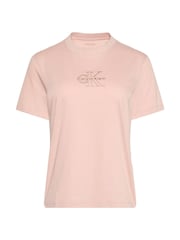 Calvin Klein Pink Glossy Metallic Logo T-Shirt - Image 5 of 5