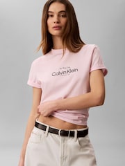 Calvin Klein Pink Classic NYC Logo T-Shirt - Image 4 of 4