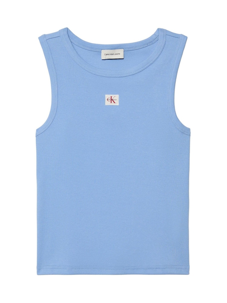 Calvin Klein Ribbet Bomulls Badge Tank Top - Bilde 5 av 5