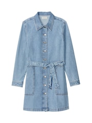 Calvin Klein Blue Belted Denim Shirt Dress - Image 5 of 5