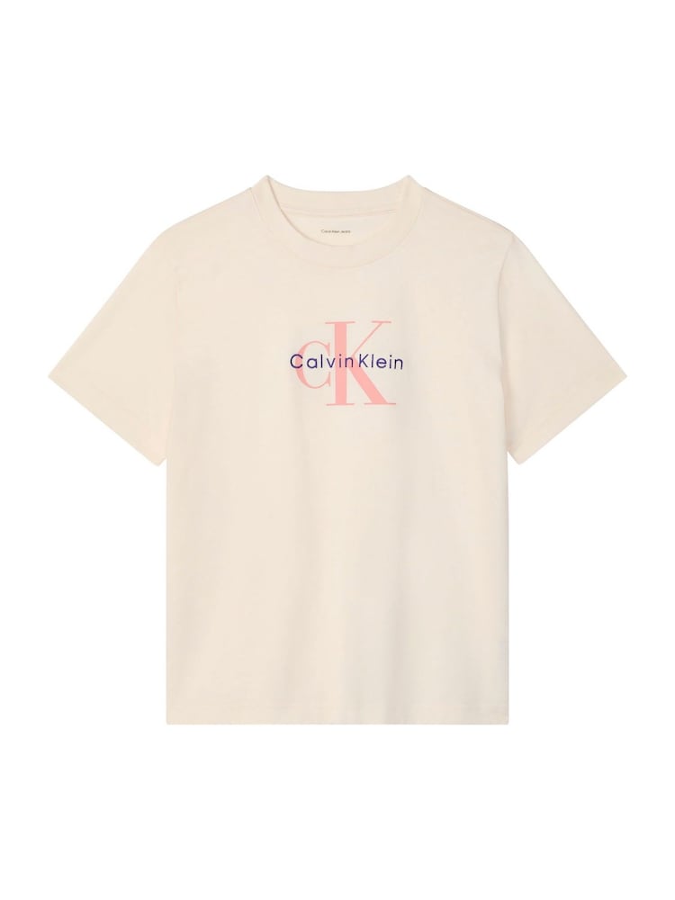 Calvin Klein Nude Monogram Logo T-Shirt - Image 5 of 5