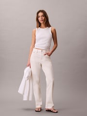 Calvin Klein Jeans Wide Leg White Jeans - Image 1 of 5