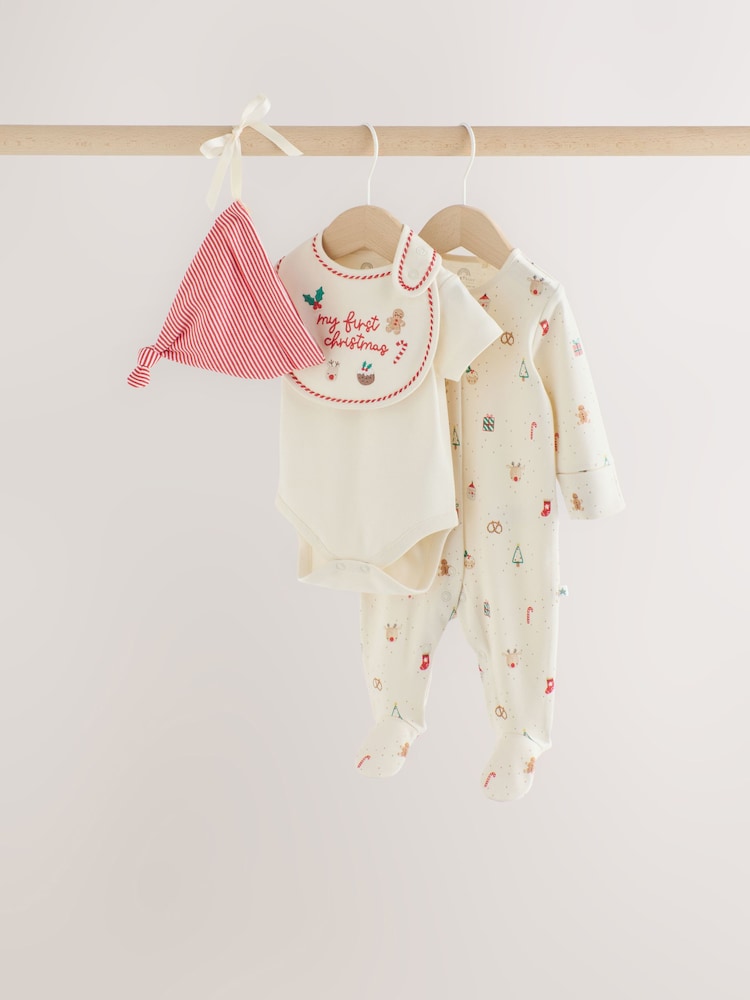 Red/White My First - Christmas Baby Bundle Gift Set 4 Piece (0-9mths) - 圖片 1，共 21