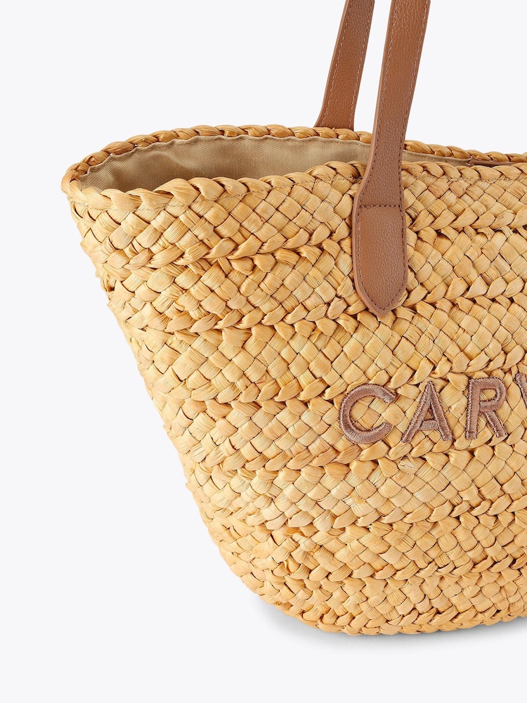 Carvela Brown Nicola Straw Basket Bag - Image 4 of 4