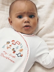 Neutral My First Christmas Baby Sleepsuit (0-18mths) - Image 5 of 10