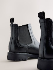 Black Wide Fit (G) Borg Lined Chelsea Boots - Image 3 of 5
