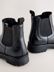 Black Wide Fit (G) Borg Lined Chelsea Boots - Image 4 of 5