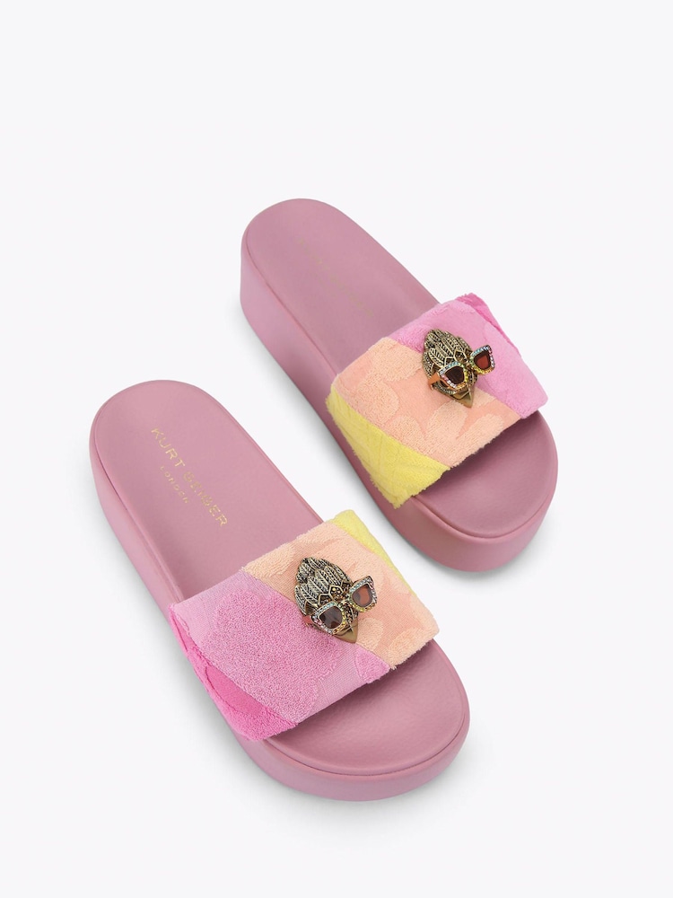 Kurt Geiger London Pink Meena Eagle Platform Sandals - Image 2 of 4 Kurt Geiger London Pink Meena Eagle Platform Sandals - Image 2 of 4