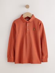 Orange Stag Long Sleeve Polo Shirt (3-16yrs) - Image 1 of 4