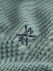 Vert kaki - Long Sleeve Tipped Polo Shirt (3-16yrs) - Image 3 de 4
