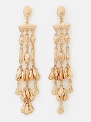 Accessorize Gold Tone Molten Chandelier Drop Earrings - Image 2 of 2