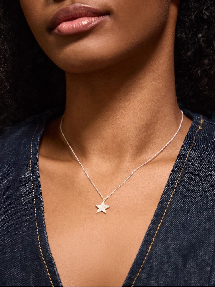 Accessorize Halskette aus Sterlingsilber mit Diamanté-Sternanhänger - Bild 1 von 2