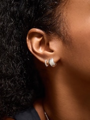 Accessorize Silver Tone Chunky Hoop Earrings 2 Pack - Image 2 of 2