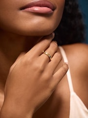 Accessorize Gold 14ct Plated Diamanté Star Ring - Image 1 of 2