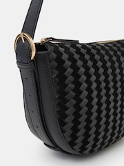 Accessorize Black Woven Leather Crossbody Bag - Image 2 of 3
