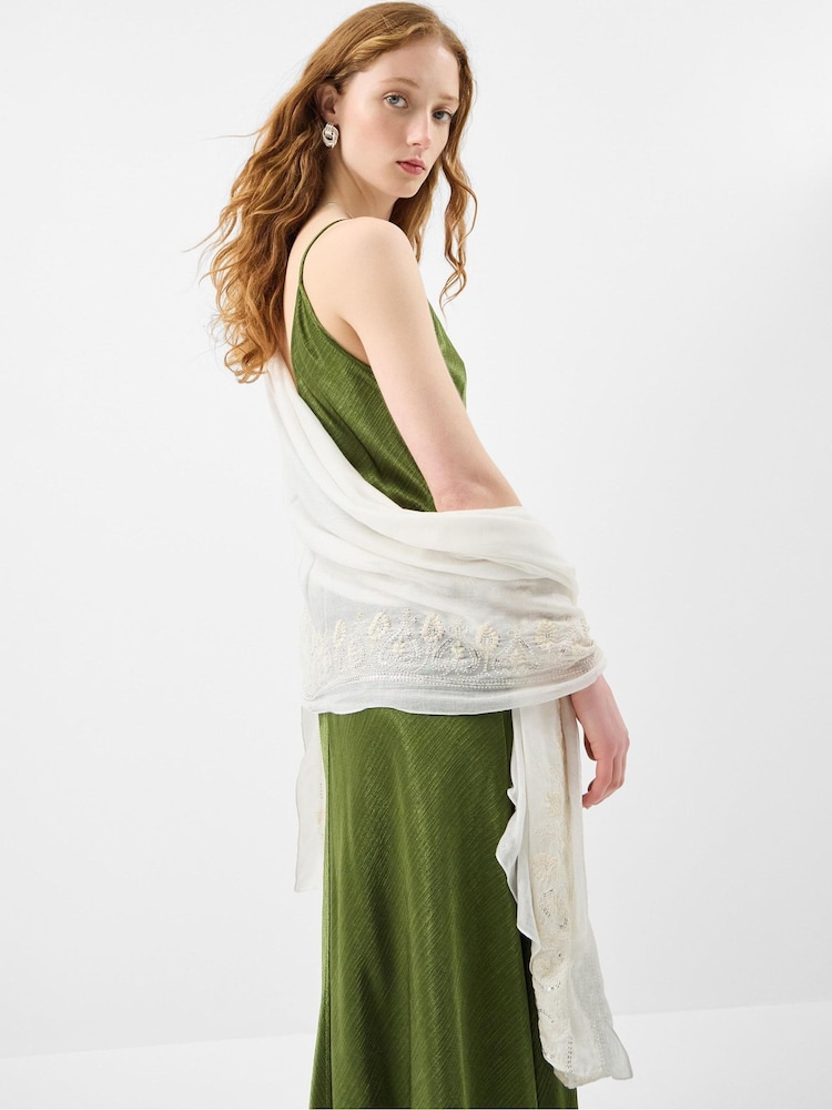 Accessorize Natural Embroidered Lightweight Scarf - Image 1 of 2