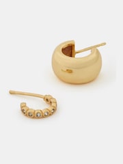 Accessorize Chunky Hoop Earrings 2 Pack - Imaginea 1 din 2