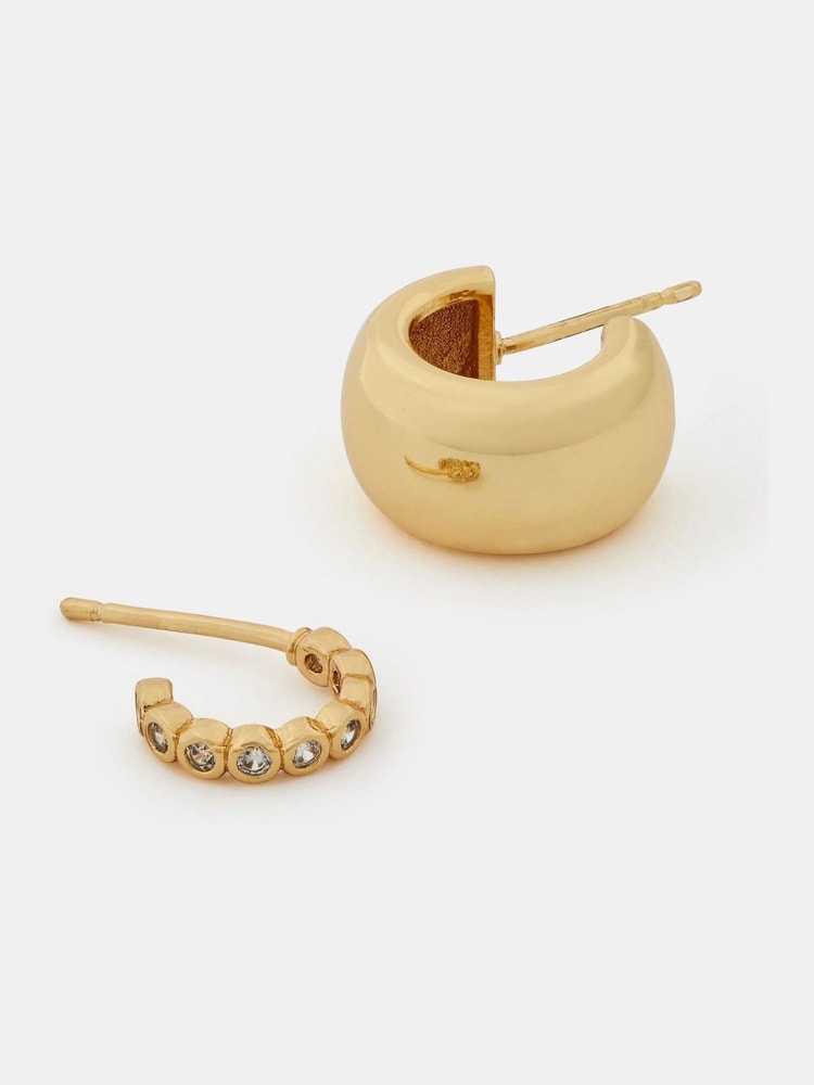 Accessorize Chunky Hoop Earrings 2 Pack - Imaginea 1 din 2