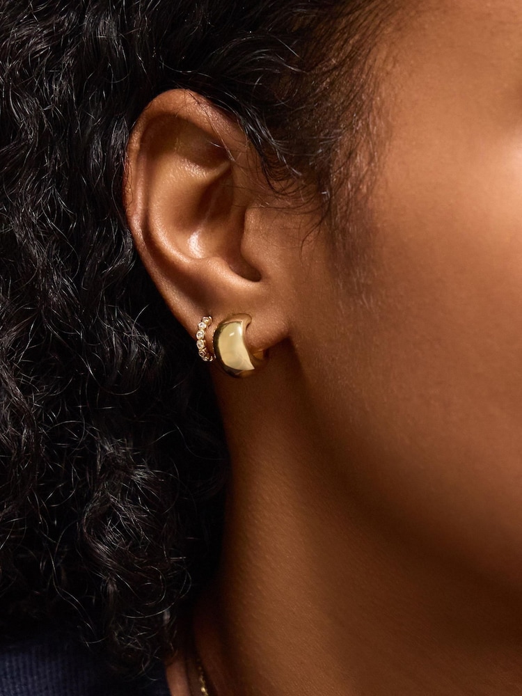 Accessorize Chunky Hoop Earrings 2 Pack - Imaginea 2 din 2