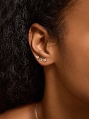 Accessorize 14-karätig vergoldetes Edelstein-Ohrstecker-Set - Bild 1 von 2