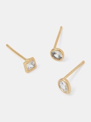 Accessorize 14-karätig vergoldetes Edelstein-Ohrstecker-Set - Bild 2 von 2