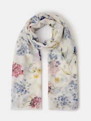 Accessorize Cream Lightweight Gardenia Print Scarf - Image 2 of 2
