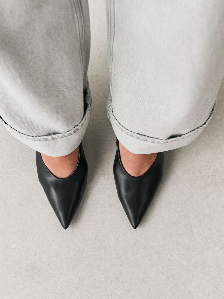 Black Forever Comfort® Highcut Court Heels - Image 2 of 9 Black Forever Comfort® Highcut Court Heels - Image 2 of 9