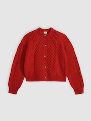 Levi's® Red Cable-Knit Cotton Cardigan - Image 4 of 5