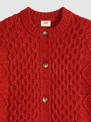 Levi's® Red Cable-Knit Cotton Cardigan - Image 5 of 5