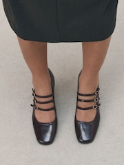 Burgundy Red Forever Comfort® Tripple Strap Block Heels - Image 1 of 7