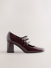Burgundy Red Forever Comfort® Tripple Strap Block Heels - Image 4 of 7