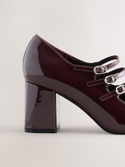 Burgundy Red Forever Comfort® Tripple Strap Block Heels - Image 5 of 7