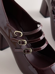 Burgundy Red Forever Comfort® Tripple Strap Block Heels - Image 6 of 7