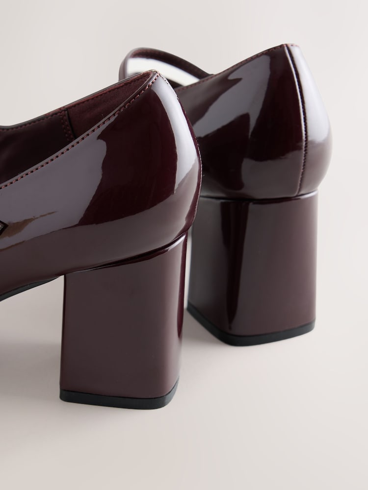 Burgundy Red Forever Comfort® Tripple Strap Block Heels - Image 7 of 7 Burgundy Red Forever Comfort® Tripple Strap Block Heels - Image 7 of 7
