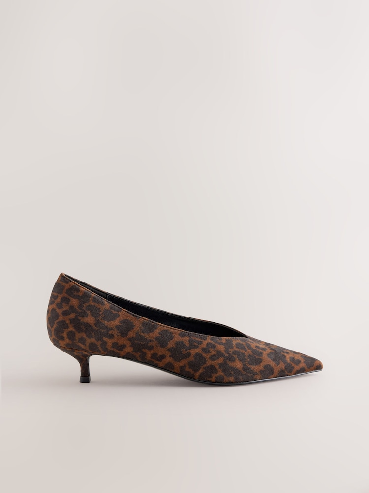 Leopard Standard Fit Forever Comfort® Court Kitten Heels - Image 1 of 5 Leopard Standard Fit Forever Comfort® Court Kitten Heels - Image 1 of 5
