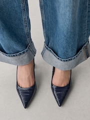 ネイビー - Forever Comfort® スエード ブロックヒールパンプス - 画像 3 / 8