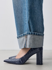 ネイビー - Forever Comfort® スエード ブロックヒールパンプス - 画像 4 / 8